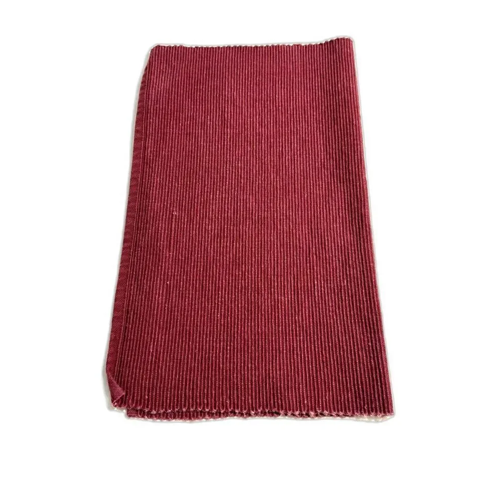 Placemats Kitchen Linens Set of 7 Red Ribbed Rectangular Holiday Place Setting